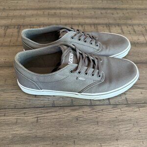 VANS mens Atwood sneaker size 11 like new gray white skate shoe
